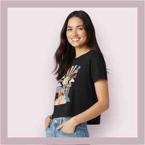 Self Esteem Black Crop Mushroom Tee